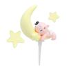 Amosfun 3pcs Baby Shower Cake Toppers Baby Moon Star Cupcake Toppers for Baby Shower Birthday Party Cake Decoration Supplies (Yellow) view 2