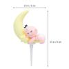 Amosfun 3pcs Baby Shower Cake Toppers Baby Moon Star Cupcake Toppers for Baby Shower Birthday Party Cake Decoration Supplies (Yellow) view 4