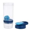 Amazon Basics Protein Shaker Bottle with Mixer Ball, Cups for Shakes, 20 oz, 2-Pack, Blue, 11.8x9x23 cm view 2