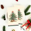 Homlouue 100 PCS Christmas Napkins Disposable, 3 Ply Paper Christmas Tree Napkins, Decorative Napkin for Bathroom Home Kitchen Dinner, Guest Paper Hand Towels for Xmas Winter Holiday Party Supplies view 2
