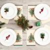 Homlouue 100 PCS Christmas Napkins Disposable, 3 Ply Paper Christmas Tree Napkins, Decorative Napkin for Bathroom Home Kitchen Dinner, Guest Paper Hand Towels for Xmas Winter Holiday Party Supplies view 3