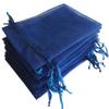 100 Pc 4x6 inch Gift Wrap Bags Navy Blue,Organza Sheer Fabric,Drawstring Glossy Pastel Treat Bag for Baby Shower Favor,House Party Favors,Bridal Shower Favor,Lipsense Holder,Xmas,Tea,Cookies,Chocolate view 1