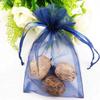 100 Pc 4x6 inch Gift Wrap Bags Navy Blue,Organza Sheer Fabric,Drawstring Glossy Pastel Treat Bag for Baby Shower Favor,House Party Favors,Bridal Shower Favor,Lipsense Holder,Xmas,Tea,Cookies,Chocolate view 2