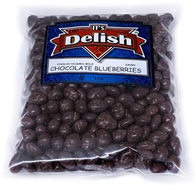Gourmet Milk Chocolate Covered Blueberries by It's Delish, 1 lb (16 Oz Bag)