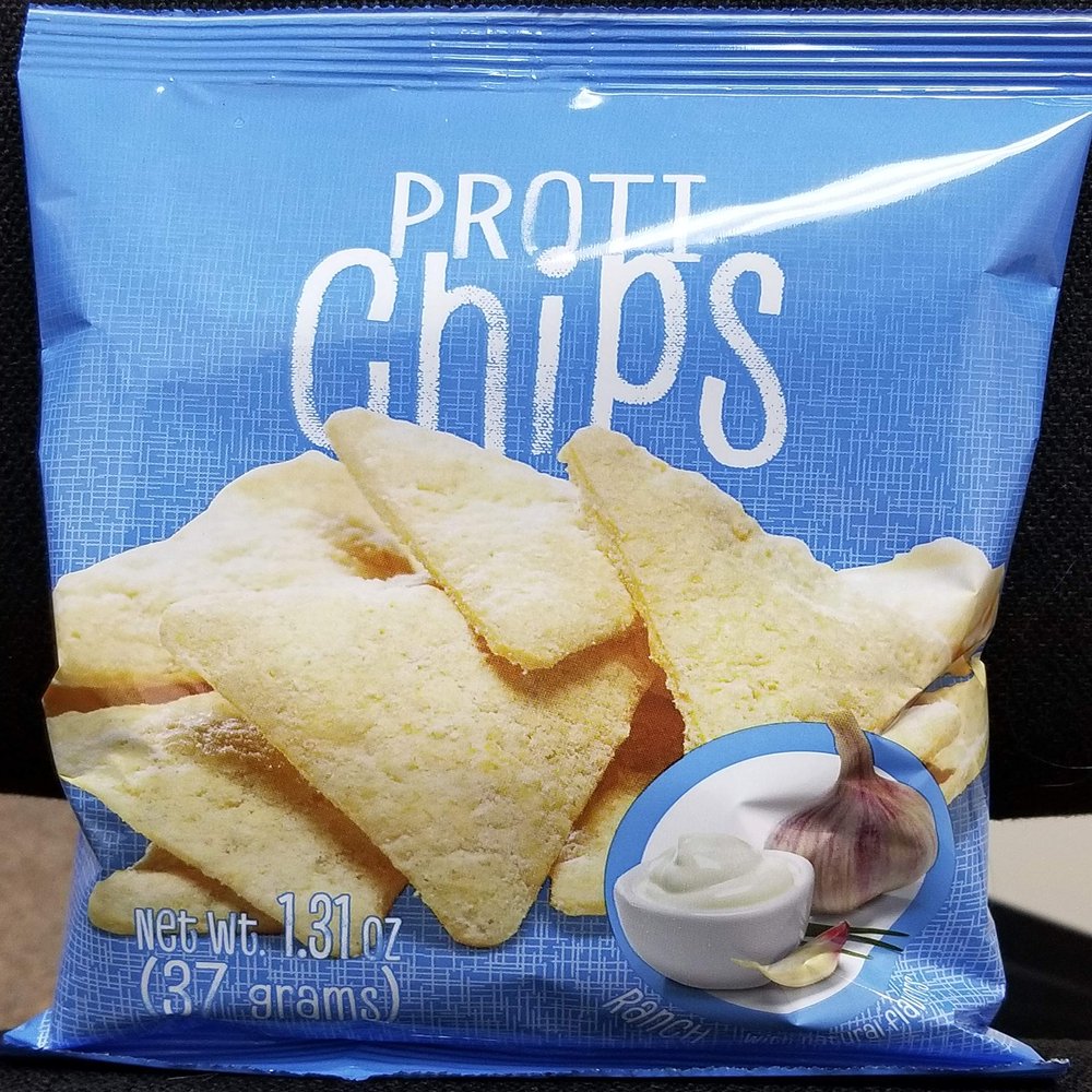Proti Fit - Ranch Proti Protein Chips, 15g Protein, Low Calorie, Low Fat, Low Carb, High Fiber, Gluten Free, Healthy Snack Chips, 7 Single Serving Bags (Ranch)