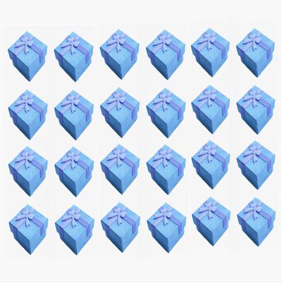 HAMIYA 24Pcs Ring Box Small Gift Boxes Sturdy Cardboard Cube Box for Jewelry Pendant 1.6 x 1.6 x 1.2 Inches (Purple)
