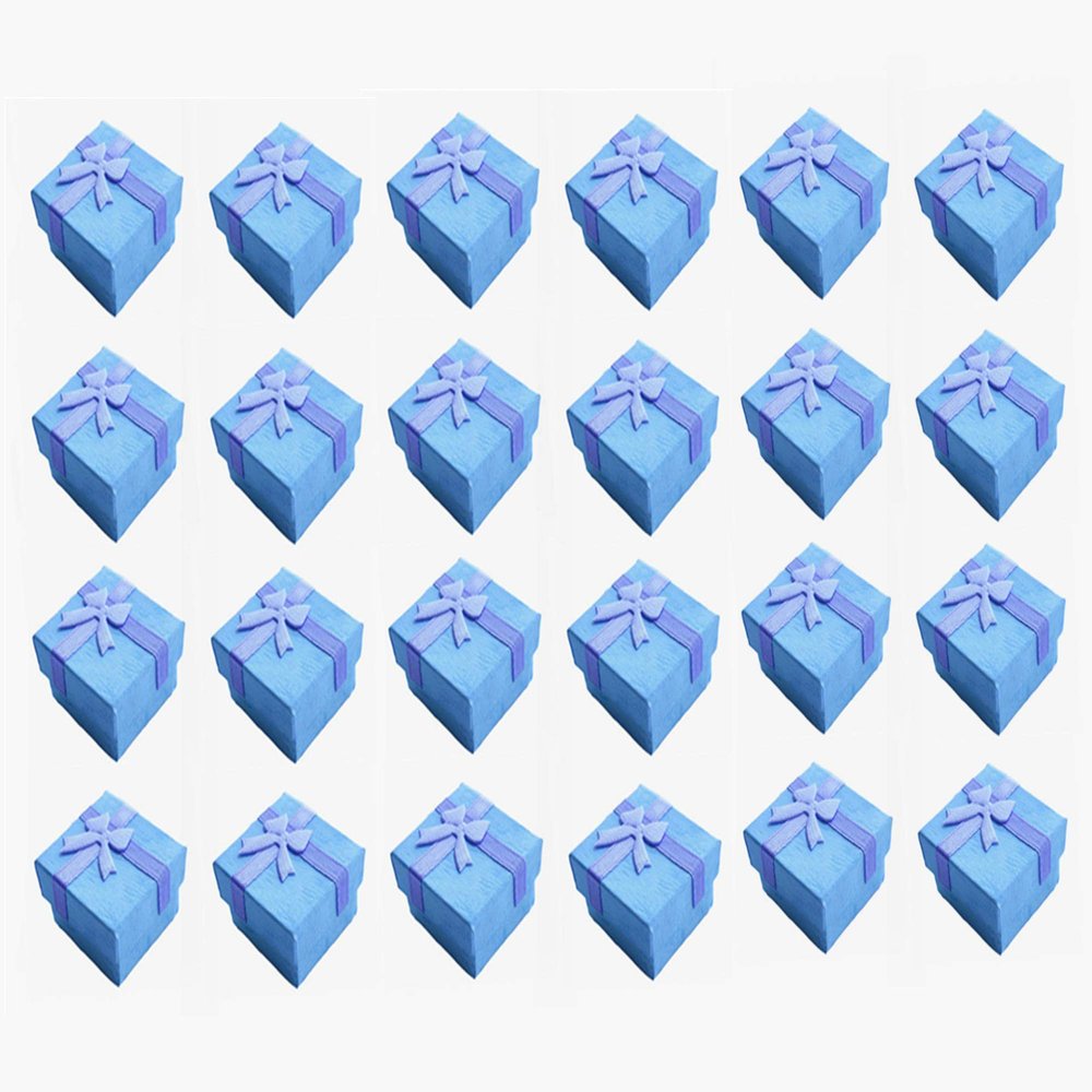 HAMIYA 24Pcs Ring Box Small Gift Boxes Sturdy Cardboard Cube Box for Jewelry Pendant 1.6 x 1.6 x 1.2 Inches (Purple)