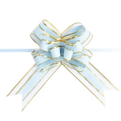 Booluee 20 Pieces Pull Bows, Beautiful Large Organza Pull Bows for Gift Wrapping Christmas Wedding Valentine's Day Present Decoration (Blue)