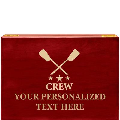 Crew Rosewood Humidor Gift, Customize with Your Own Text Engraving