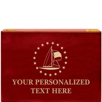 Crown Awards Boating Rosewood Humidor Gift, Customize with Your Own Text Engraving