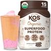 KOS Plant Based Protein Powder, Chocolate USDA Organic - Low Carb Pea Protein Blend, Vegan Superfood with Vitamins & Minerals - Keto, Soy, Dairy Free - Meal Replacement for Women & Men - 15 Servings view 1