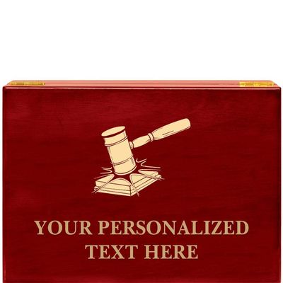 Crown Awards Gavel Rosewood Humidor Gift, Customize with Your Own Text Engraving Prime