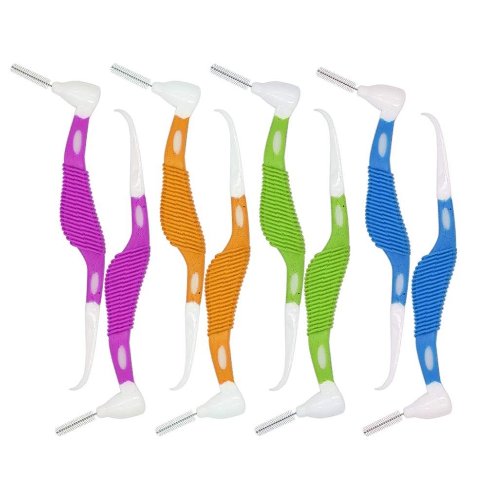 Angzhili 10 pcs Orthodontic Interdental Brush Mini Brush with Toothpick,Tooth Cleaning Tool