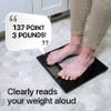 Extra Wide Glass Talking Digital Scale | The Bathroom Scale That Talks | Accurate Visual & Voice Display Digital Scale for Body Weight | 395 Pounds Max | Wide Width Tamper Glass | Large LCD Display view 2