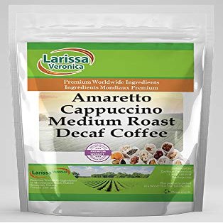 Amaretto Cappuccino Medium Roast Decaf Coffee (Gourmet, Naturally Flavored, Whole Coffee Beans) (8 oz, ZIN: 546452) - 2 Pack