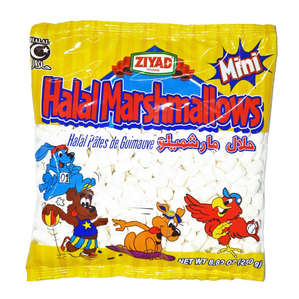 Ziyad Gourmet Halal MINI Marshmallows, Pork-Free, Egg-Free, Dairy-Free, Gluten-Free, Perfect for Holidays and Smores! 8.80oz (Pack of 24)