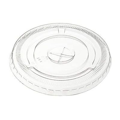 Foodservice Flat Plastic Lid with Straw Slot - 1000 / CS