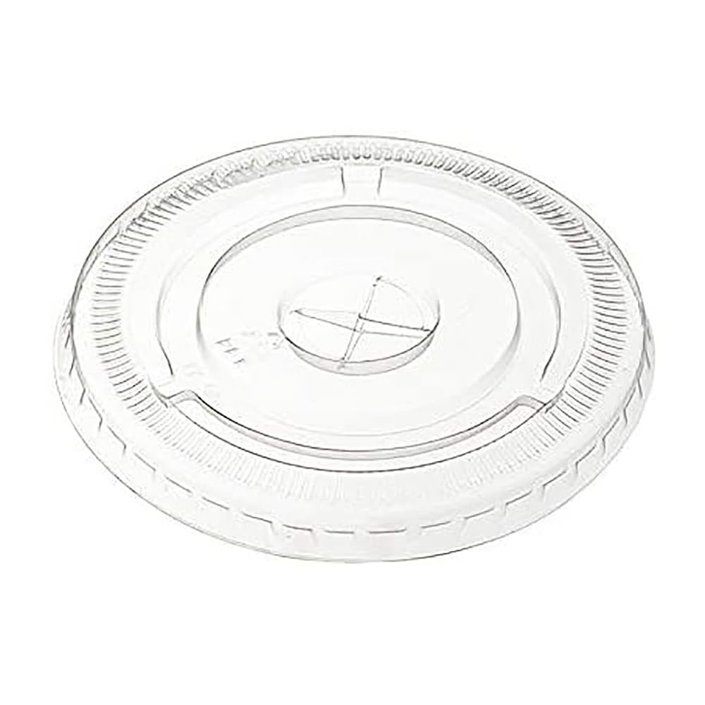 Foodservice Flat Plastic Lid with Straw Slot - 1000 / CS