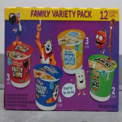 Kellogg's Breakfast Cereal Cups Family Variety Pack, 12 ct