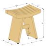 18" Asia-Raw Teak Shower Bench view 4