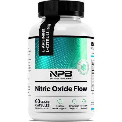 Nature's Pure Blend Nitric Oxide Supplements for Men  L-Arginine L-Citrulline  Heart Support & Flow Circulation Booster  1500MG L Arginine and L Citrulline, Preworkout, Bodybuilding