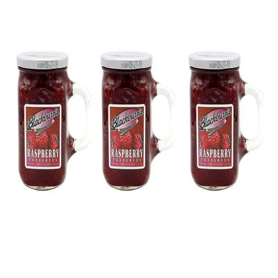 Blackburn's Preserves & Jellys 18oz Reusable Handled Glass Mug Jar (Raspberry)