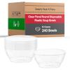 Smarty Had A Party 240 Elegant Disposable Plastic Bowls, 10 oz Heavy Duty Fancy Round Clear Salad and Soup Bowls, Party Dessert Set for Weddings, Christmas, and All Occasions view 1
