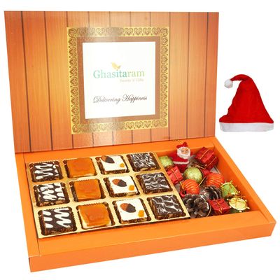 Ghasitaram Gifts Christmas Gifts Chooclate Dryfruit Bites with Christmas Decor