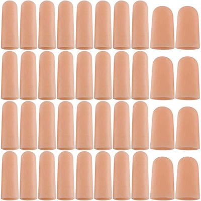ANCIRS Gel Finger Support Protector Gloves, Gel Finger Cots/Covers - Different Sizes Silicone Fingertips for Hands Cracking, Eczema Skin (40pcs)