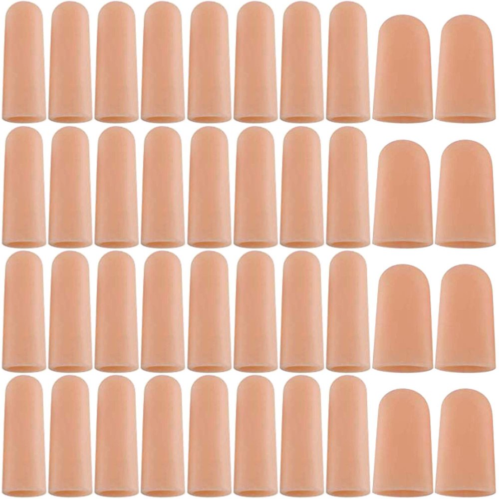 ANCIRS Gel Finger Support Protector Gloves, Gel Finger Cots/Covers - Different Sizes Silicone Fingertips for Hands Cracking, Eczema Skin (40pcs)