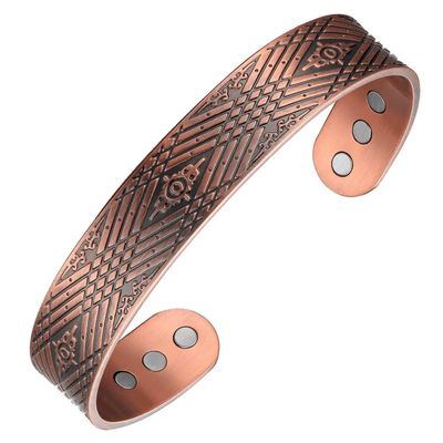 MagEnergy Copper Bracelet for Men, 99.9% Pure Copper Magnetic Bangle with Ultra Strength Magnets Large Adjustable Jewelry Gift Box