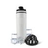 Ice Shaker Insulated Stainless Steel Shaker Bottle | 20 oz, White | Cold for 24+ Hours | Insulated Cup with Twist-on Agitator | Odor-Free Bottle for Protein Shakes, Water, Smoothies, Cocktails view 1