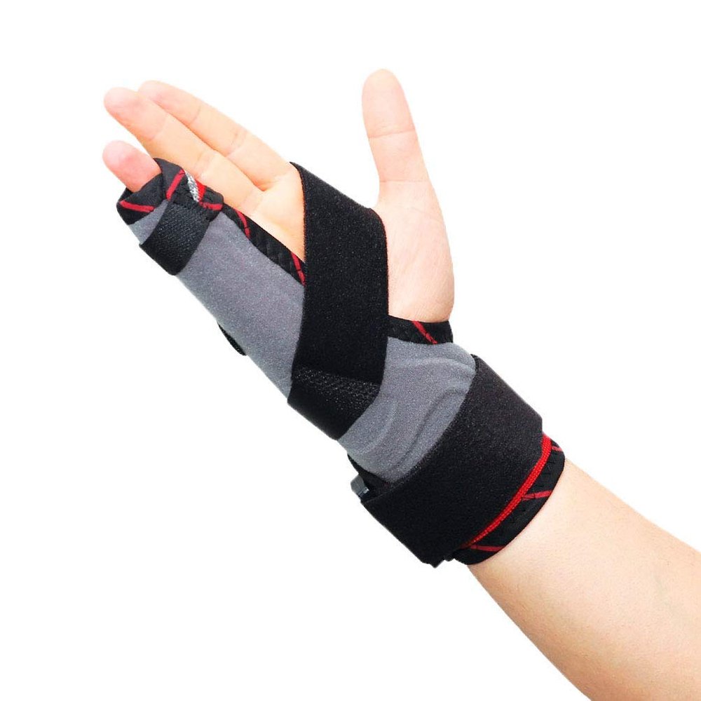 ORTONYX Pinky Finger Splint Wrist Immobilizer Brace - Boxer Fracture for 4th & 5th Finger, Ulnar Gutter Support, Metacarpal Tunnel Syndrome, Breathable & Adjustable for Left or Right Hand / KB434 Gray