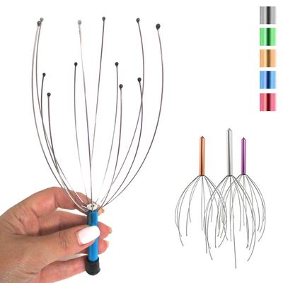 Head Massager Scratcher Neck Massage Scalp Relax Calm Stress Relief Octopus Spa 12 Fingers Head Massager Scalp Massager Head Scratcher for Head Body Relaxing Stress Relief Hair Stimulation 1 Pack