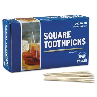 Rpp R820SQ 2.75 in. Square Wood Toothpicks44; Natural - 800 per Box44; Box of 24