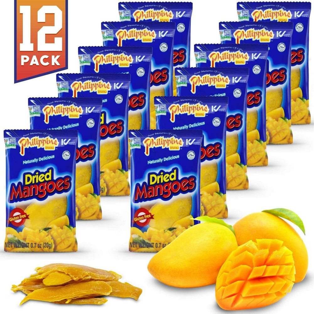 Mangoes Fruit Snacks Philippine Brand Dried {12 PACK} All Naturally Gluten Fr