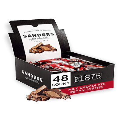 Sanders Milk Chocolate Pecan Tortie, Chocolate & Caramel Pecan Turtles, Individually Wrapped (48 Count), .5 Ounce (Pack of 48)