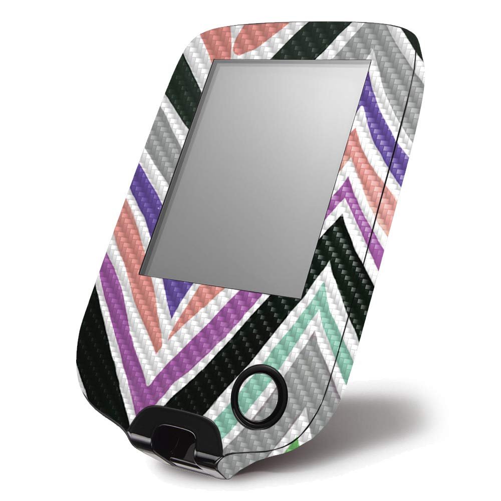 MightySkins Carbon Fiber Skin for Abbott Freestyle Libre 1 & 2 - Colorful Chevron | Protective, Durable Textured Carbon Fiber Finish | Easy to Apply, Remove, and Change Styles | Made in The USA
