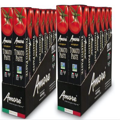Amore Vegan Tomato Paste In A Tube - Non GMO Certified and Made In Italy, 4.5 Ounce (Pack of 24)