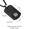 LiFashion LF Stainless Steel Myasthenia Gravis Medical Alert Dog Tag ID Pendant Caduceus Necklace for Men Women Teens Health Alert Monitoring Systems,Black view 2