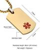 LiFashion LF Stainless Steel Myasthenia Gravis Medical Alert Dog Tag ID Pendant Caduceus necklace for Men Women Teens Health Alert Monitoring Systems,Gold view 2