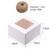 50 Pieces Bakery Box with Window Cookie Boxes Mini Kraft Boxes Gift for Pastries, Candy, Pie, Cupcakes, Soap Packaging for Homemade Soap(White,6.3 x 6.3 x 3 Inch) view 2