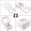 50 Pieces Bakery Box with Window Cookie Boxes Mini Kraft Boxes Gift for Pastries, Candy, Pie, Cupcakes, Soap Packaging for Homemade Soap(White,6.3 x 6.3 x 3 Inch) view 3