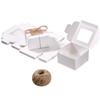 50 Pieces Bakery Box with Window Cookie Boxes Mini Kraft Boxes Gift for Pastries, Candy, Pie, Cupcakes, Soap Packaging for Homemade Soap(White,6.3 x 6.3 x 3 Inch) view 4