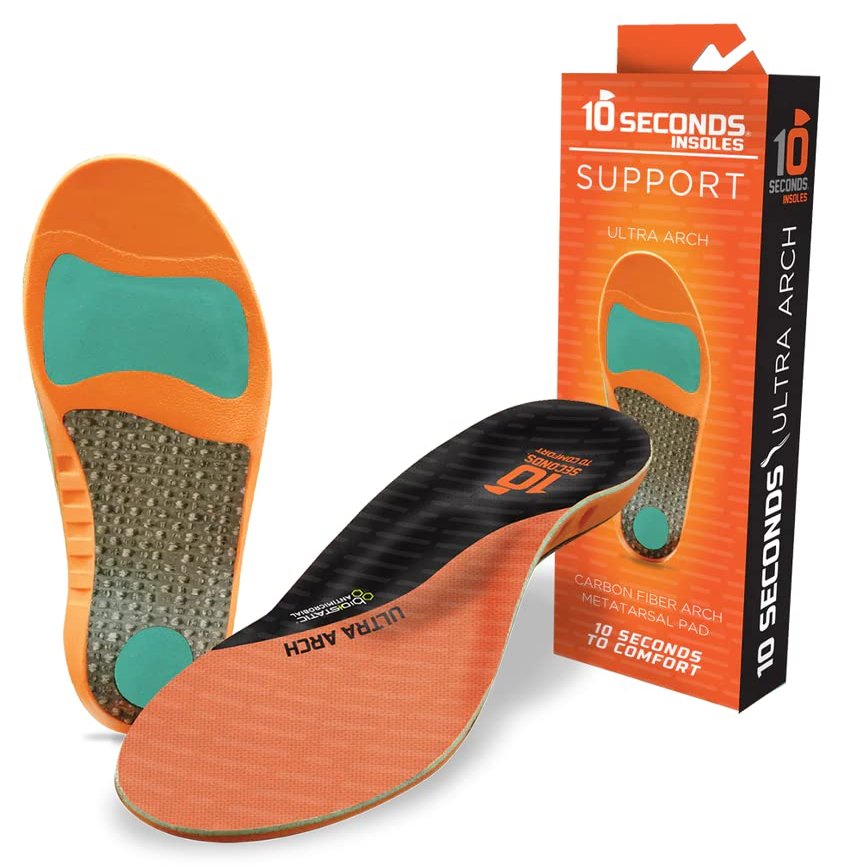 3810 Ultra Arch Support  Foam Cushion Insoles for Men & Women w/Metatarsal Pad, Plantar Fasciitis Relief, Morton's Neuroma Metatarsalgia Orthotics, Heavy Impact Shoe Insert (M 10, W 12)