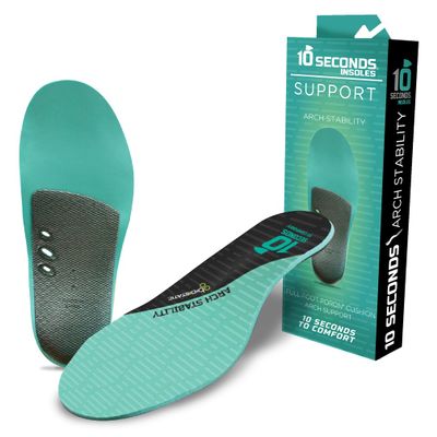 10 Seconds - 3720 Stability Insole: Firm Arch Support - High Arch Height - Firm Cushioning, High Shock Absorption, Trim to Fit, Shock Absorbing Memory Foam with Stability Plate (M 11)