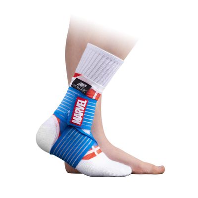 DonJoy Advantage Kids Figure-8 Ankle Support Featuring Marvel Compression Brace for Ankle Injuries, Stability, Youth, Children, Running, Sports, Basketball, Soccer, Tennis - Captain America XX-Small