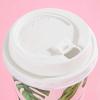 BLUE PANDA Disposable Coffee Cups with Lids - 16 Oz, 48 Count, Tropical Green Leaf Design - Paper Cups to Go for Parties & Travel - Leak Proof & Compostable view 4