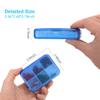 2PCS Portable Travel Pill Organizer Case for Pocket or Purse Cute Small Daily High Quality Pill Box Blue+ Grey(6 Compartments) view 4
