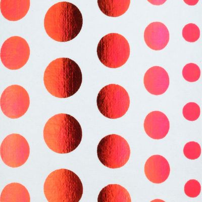 Midori Inc. Polka Dots - White & Red foil (21 29)